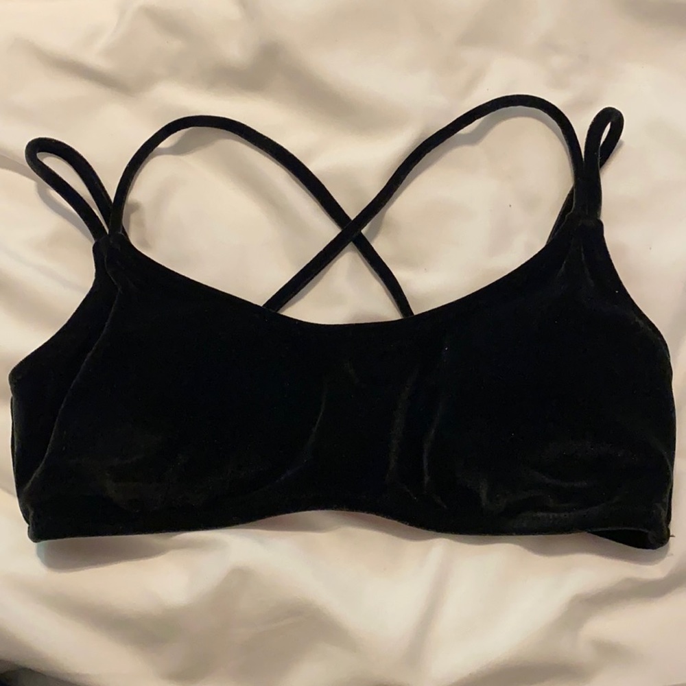 Black Velvet Bikini Top